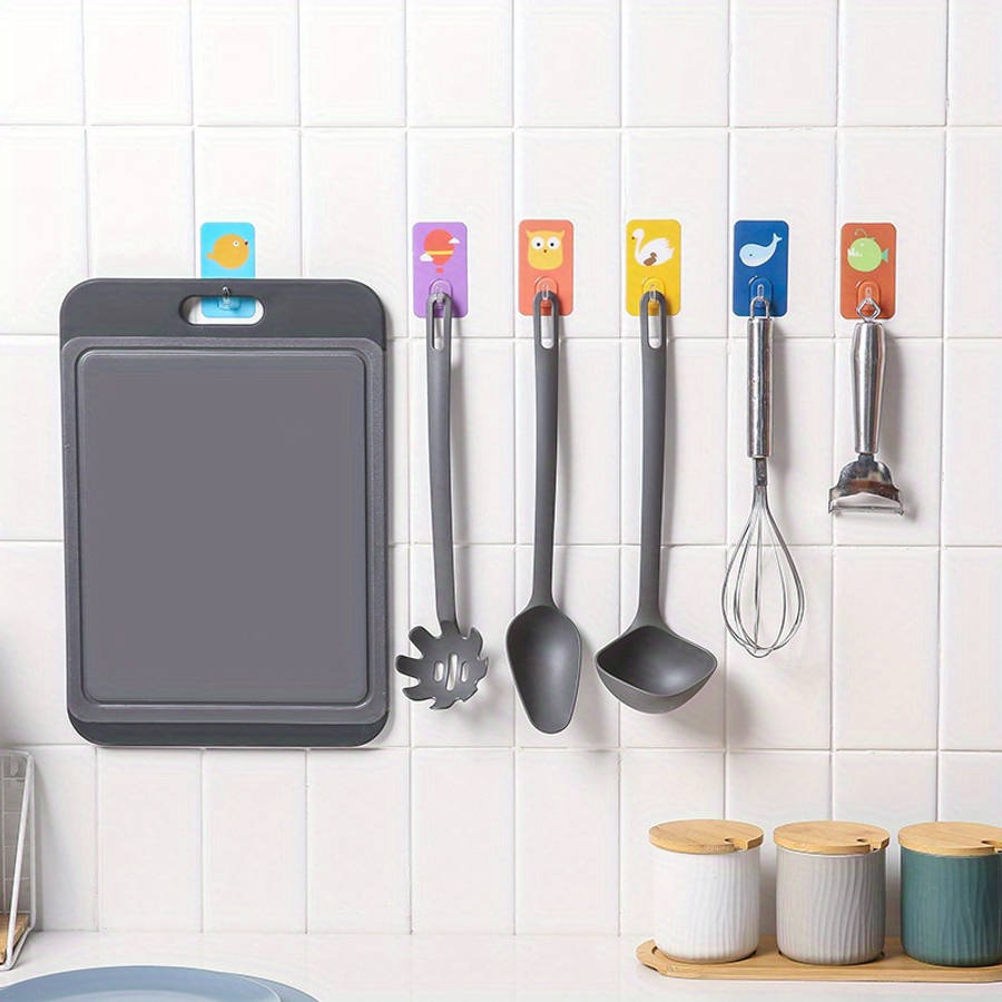 Set Of 5 Adorable Cartoon Wall Hooks That Are Adhesive And Items Random