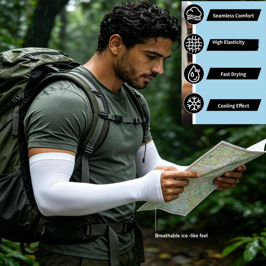 Sunscreen Sleeves Color 15 Pairs 5 Black 5 White 5 Gray