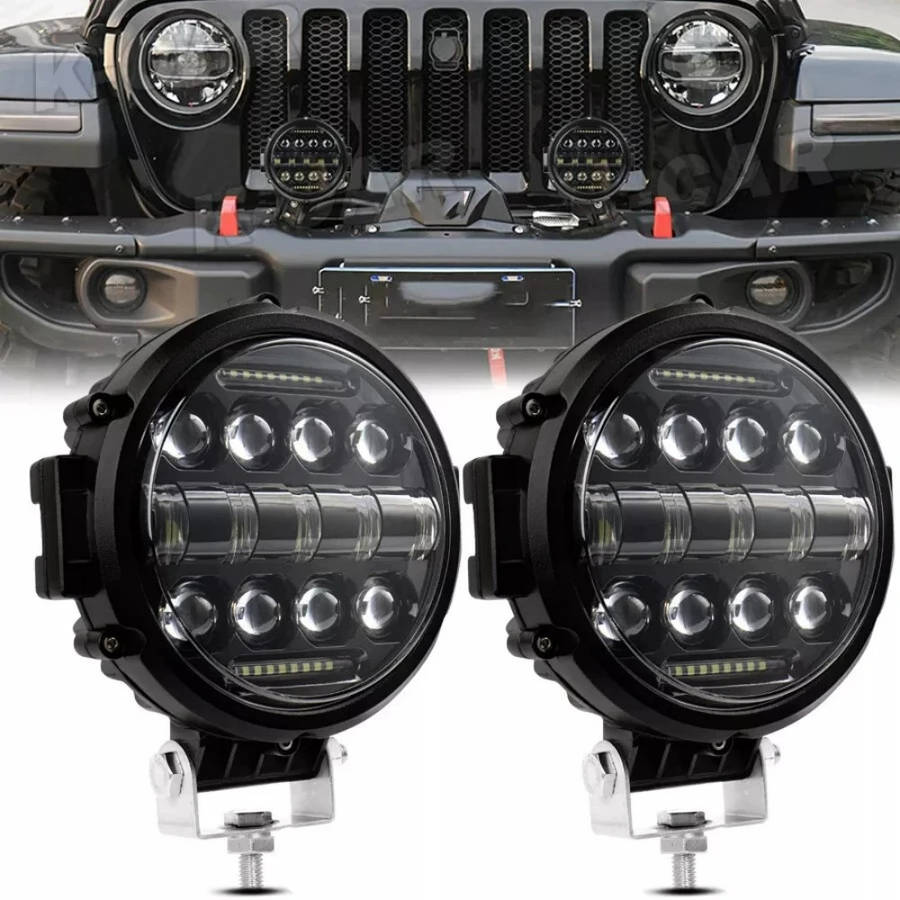 Car Lights Color 15 Beads Monochrome 2Pcs