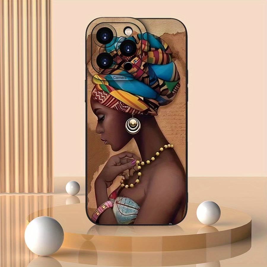 1Pc Black For iPhone 7 8 SE2 SE3 African Woman Phone Case