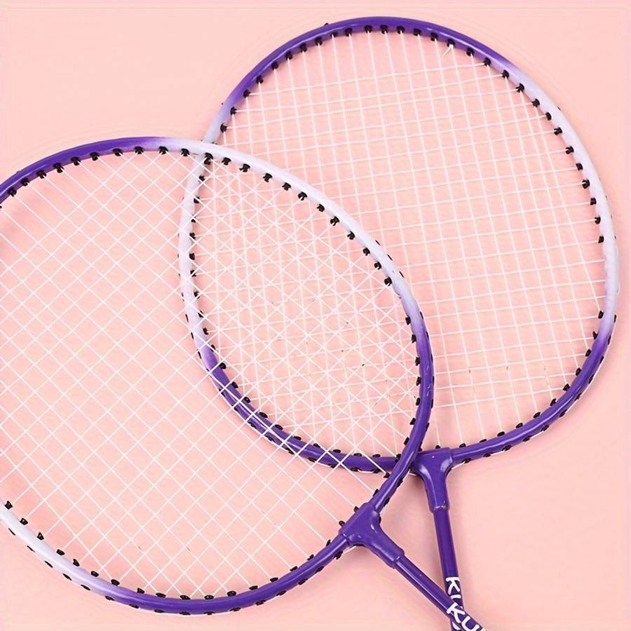 Badminton Racket Color 3 Balls  A Pair Of Purple Balls