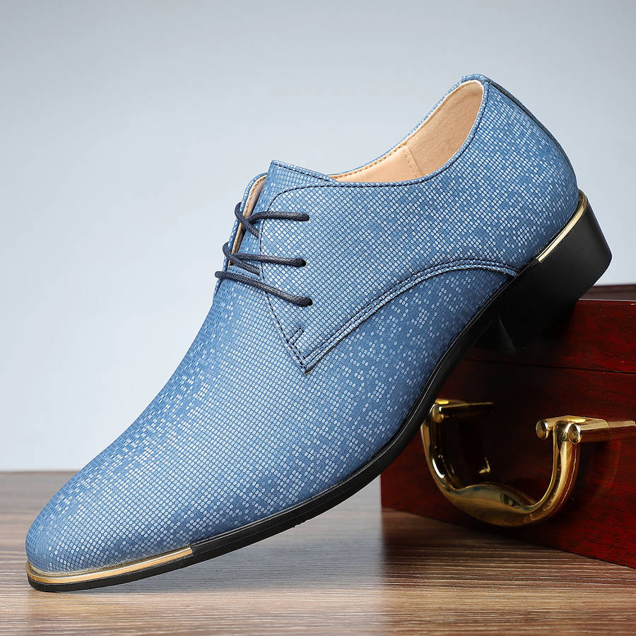 Mens Leather Shoes Color Blue Sizeuk 11