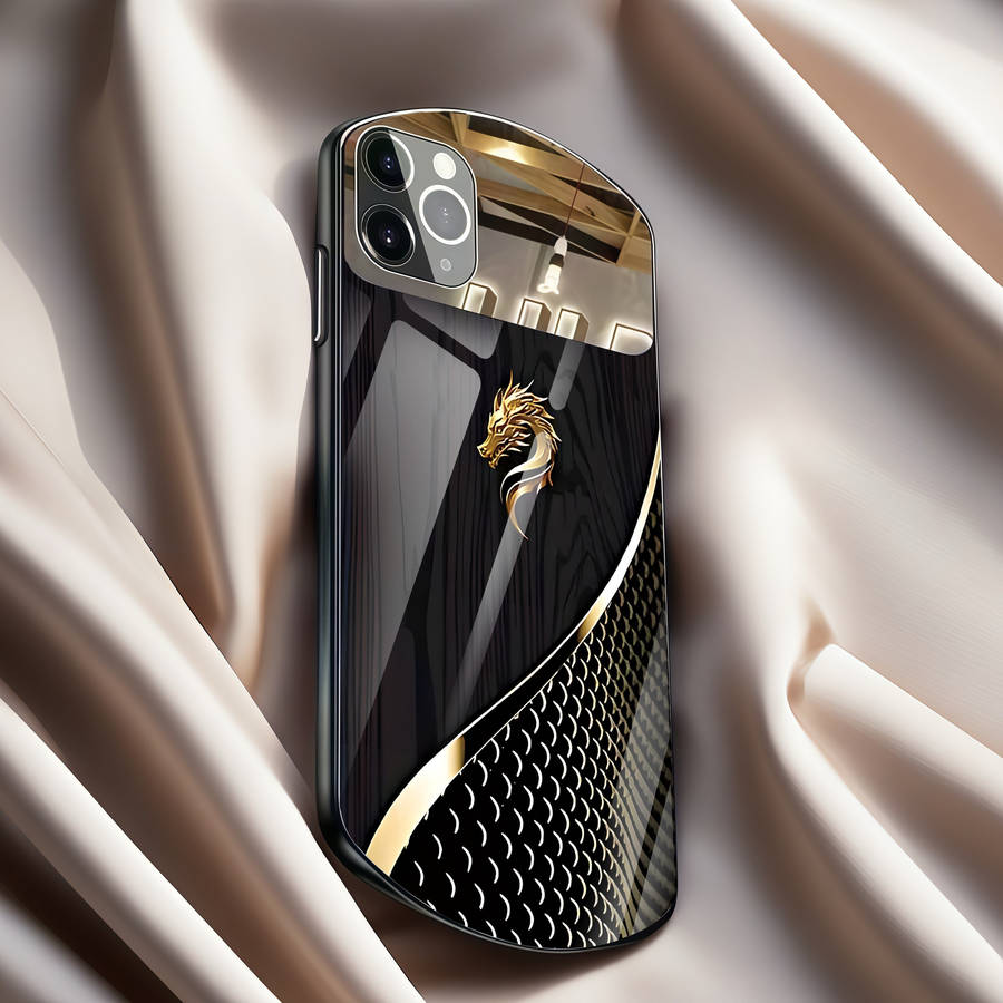 Black For iPhone Golden Dragon Phone Case