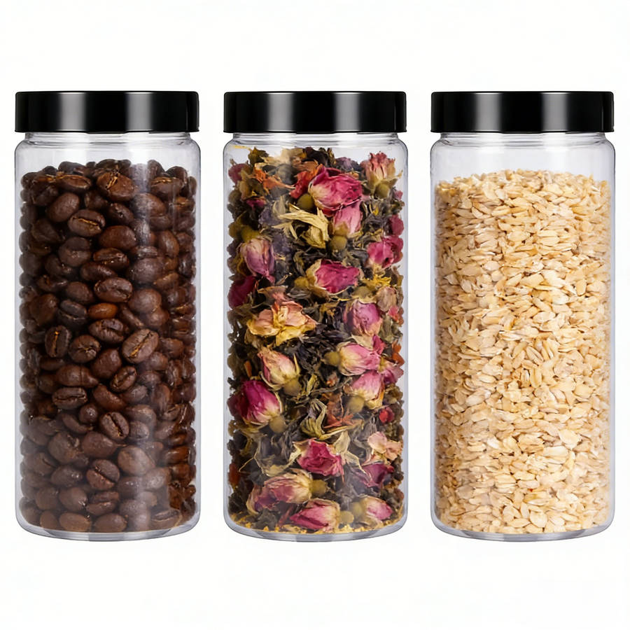 Sealed Jar Color Black Cover Quantity4 Pcs 2 Containers  2 Lids