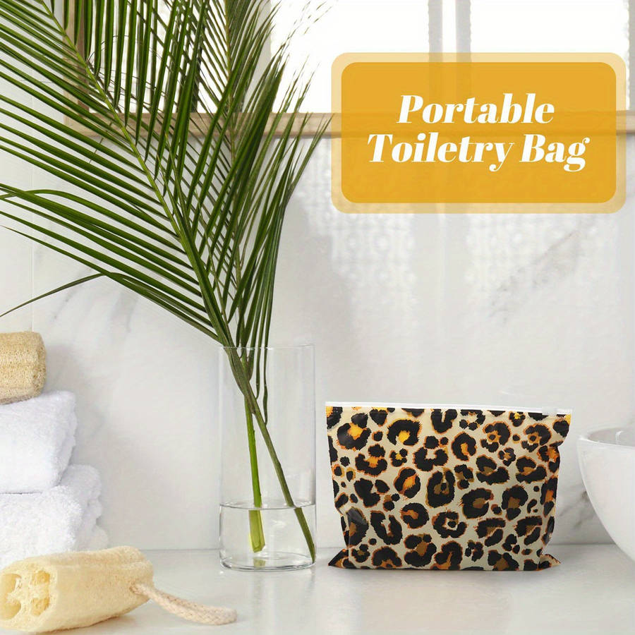 Storage Bag Color 5Pcs Leopard Print Cosmetic Bag