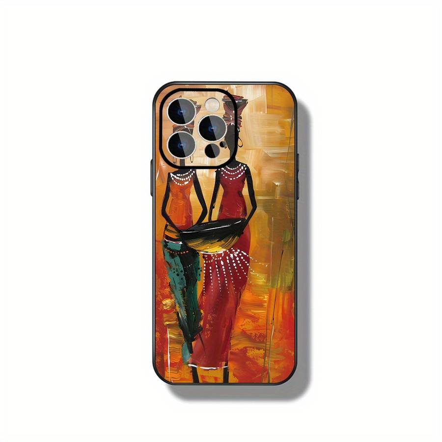 1Pc Black For iPhone 14 Plus Traditional African Women Phone Case