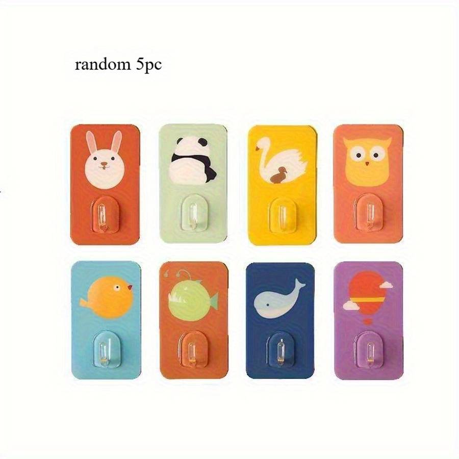 Set Of 5 Adorable Cartoon Wall Hooks That Are Adhesive And Items Random
