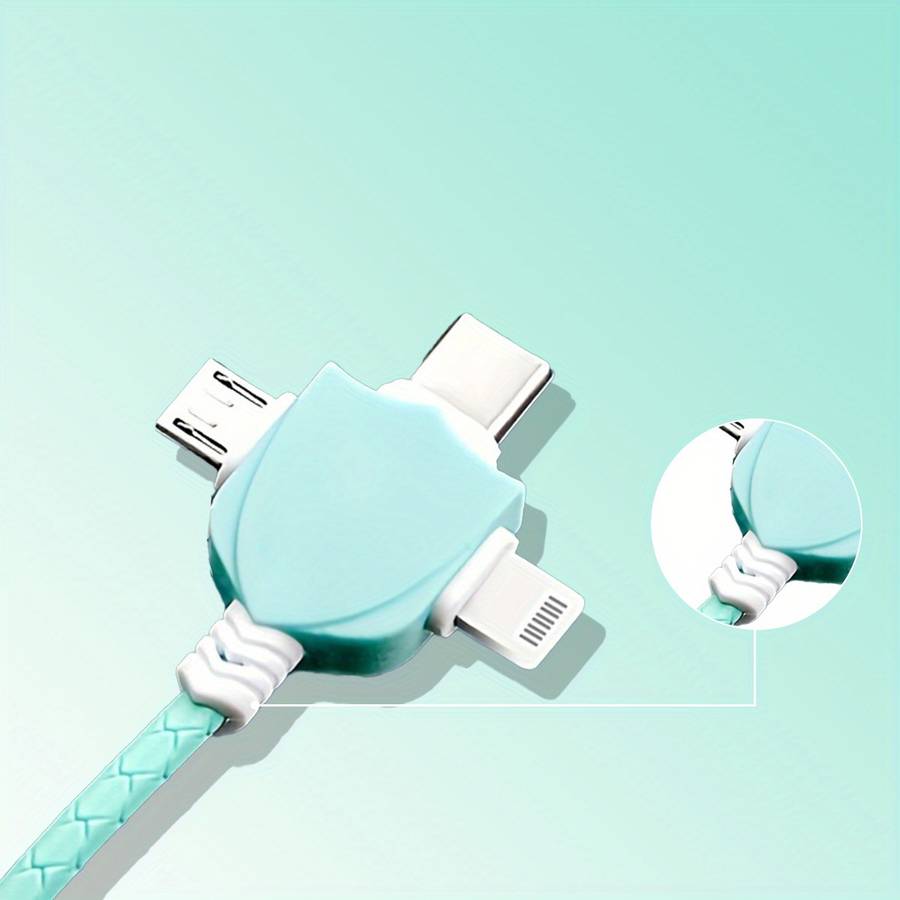 1pc Shield Silicone Data Cable 3-1 Mfi Certification Compatible with Multiple Devices Not Easy
