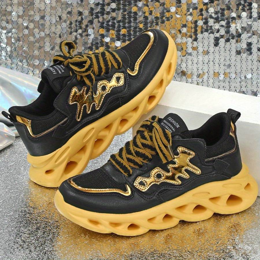 Women S Sneakers Color Black Golden Sizeuk 7.5