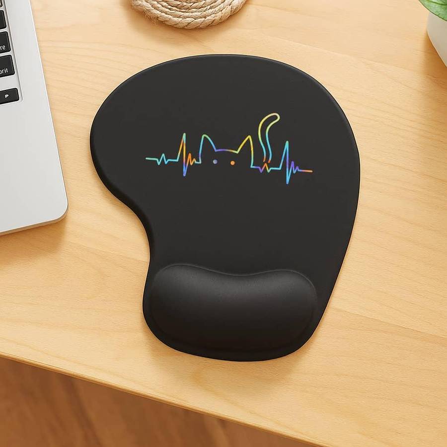 Professional EcoFriendly Heartbeat Mouse With Wrist Rest For Study Room Pink