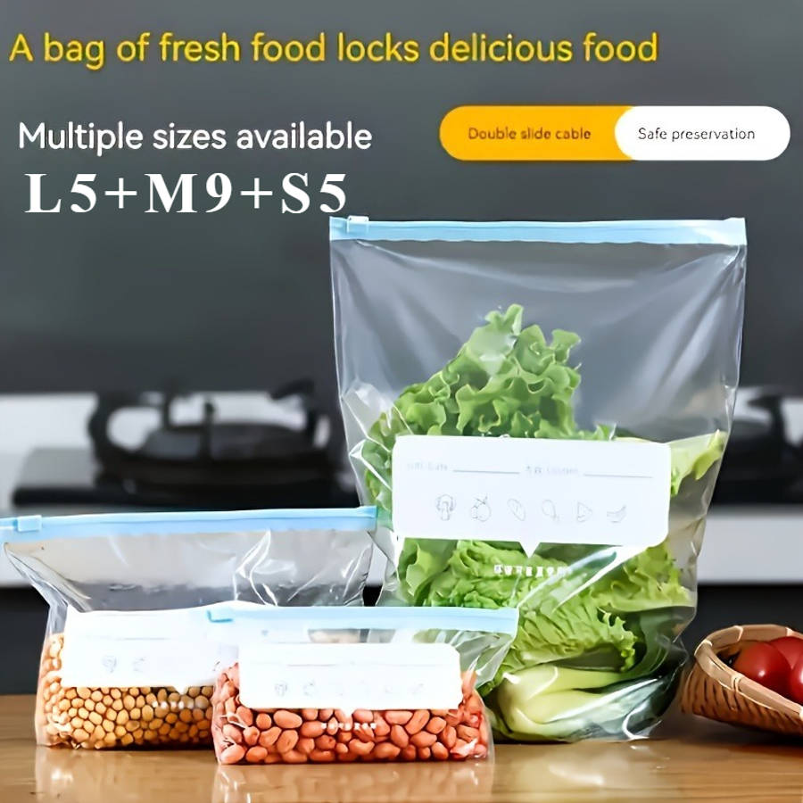Food Storage Bags Color 4 Large  5 Medium  4 Small  13 Pieces