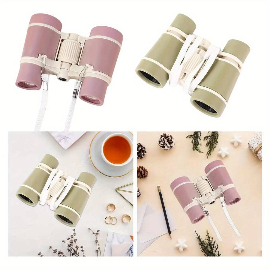 Compact Small Binoculars Anti Myopia Macaron High Definition Optics Cream 3x15