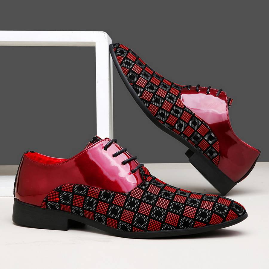 Mens Leather Shoes Color Red Sizeuk 8
