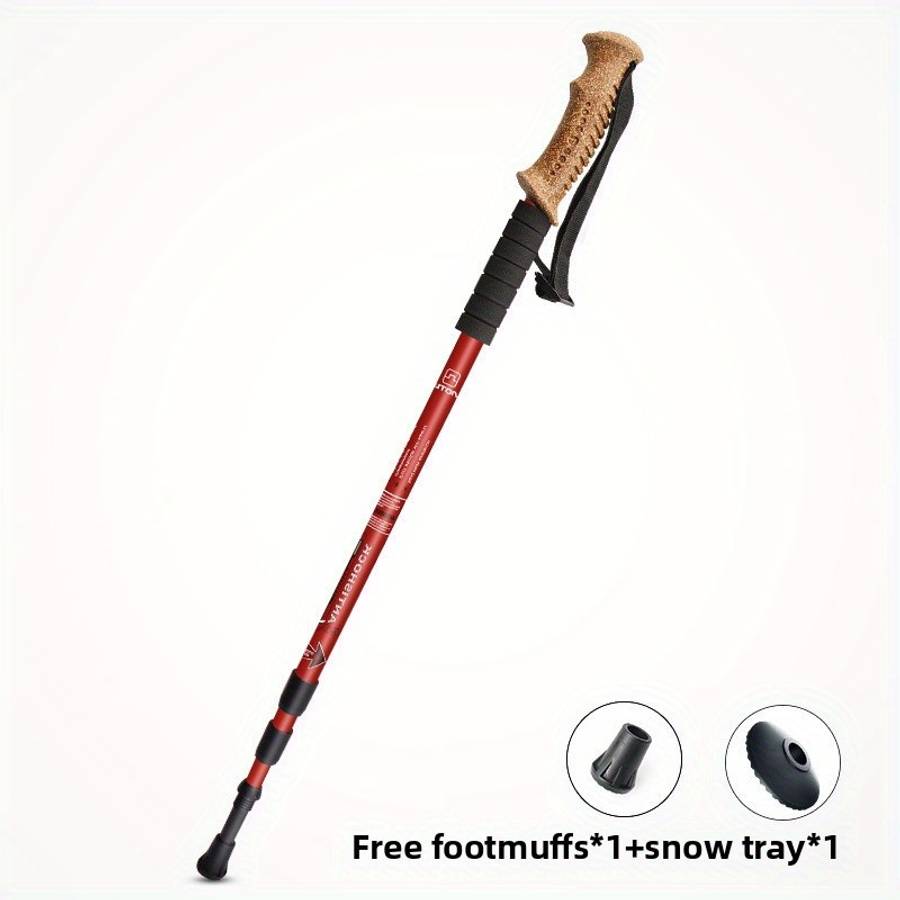 Premium Aluminum Alloy Summer Hiking Pole Camping Cork Handle Stick Outdoor
