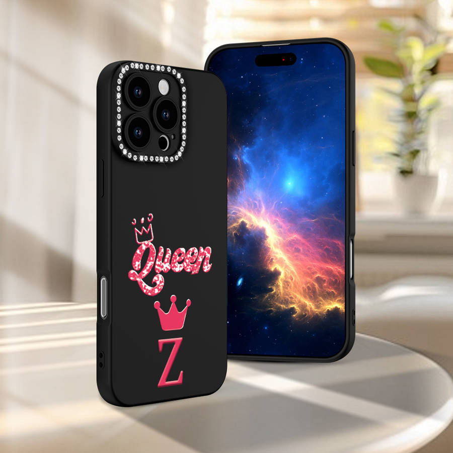1Pc Black For iPhone 11 Letter Z Print Phone Case