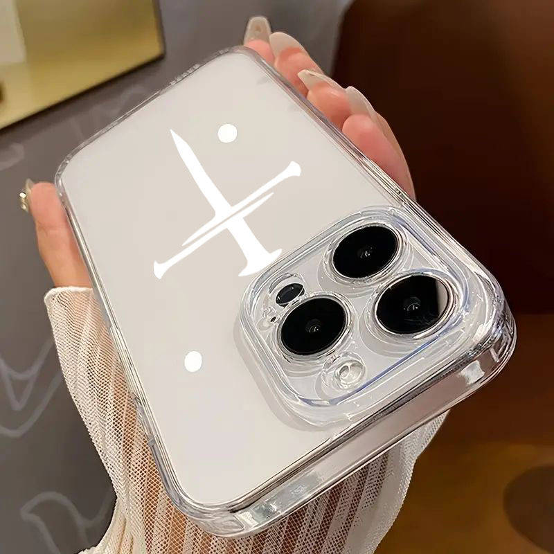 1Pc Transparent For iPhone XS Max Striped Cross Design Phone Case