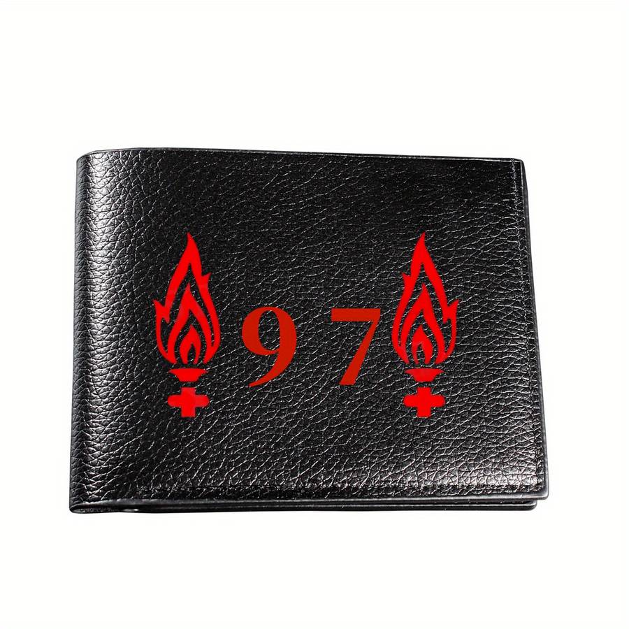 1pc Liverpool 97 Faux Leather Simple Style Wallet Multifunctional Short Bifold Coin Purse with