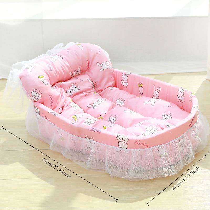 Pet Supplies Color Lace Princess Boat Nest  Pink Bunny Size One Size 57 X 40 X 13Cm