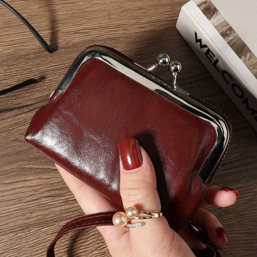 Compact Womens Wallet With Wrist Strapstylish Zippered Purse Large Capacity Card Holder M