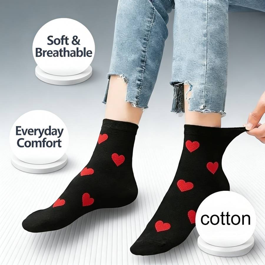 Women S Socks Color 5Pairs White Size Onesize