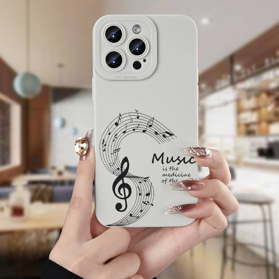 1Pc Ivory White For iPhone 7 Plus 8 Plus Five Line Music Phone Case