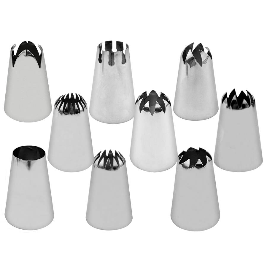 Professional Cake Decorating Head Color 9Pcs Large Decorating Nozzle
