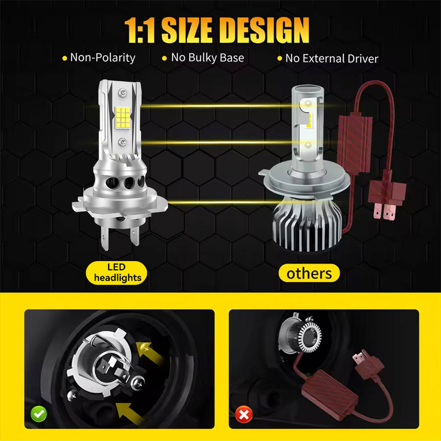 Car Lights Color 6500K X5H7 Storage 2Pcs