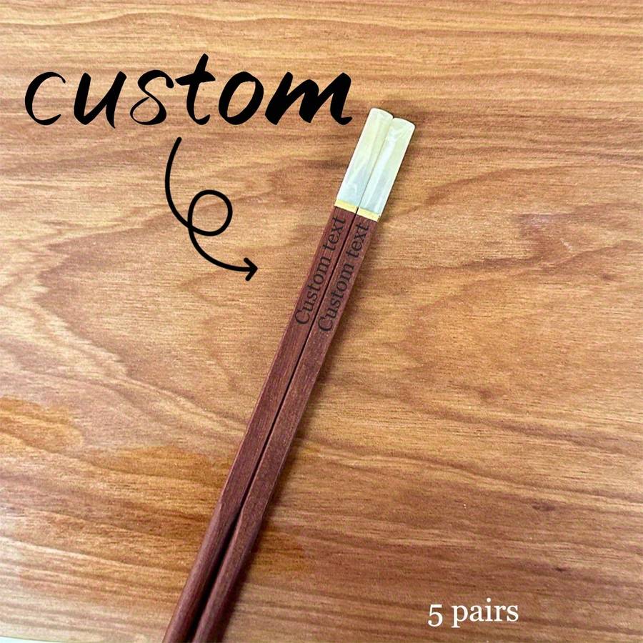 Chopsticks Color Red 5 Pairs Please Note The Engraving Content