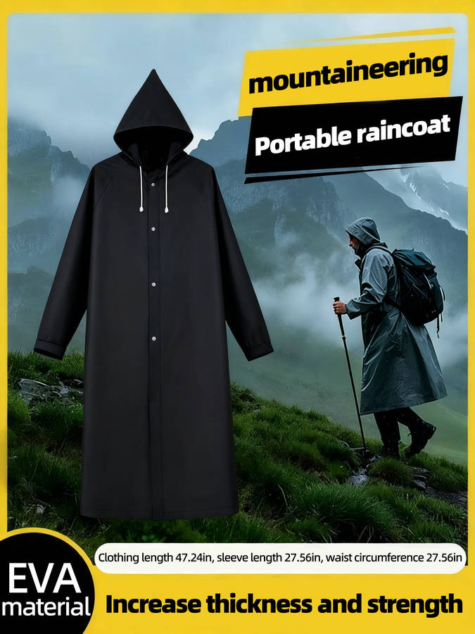 Raincoat Black Size Asian Xl