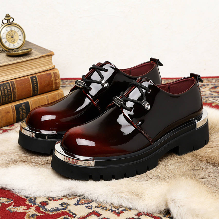 Mens Leather Shoes Color Red Sizeuk 10