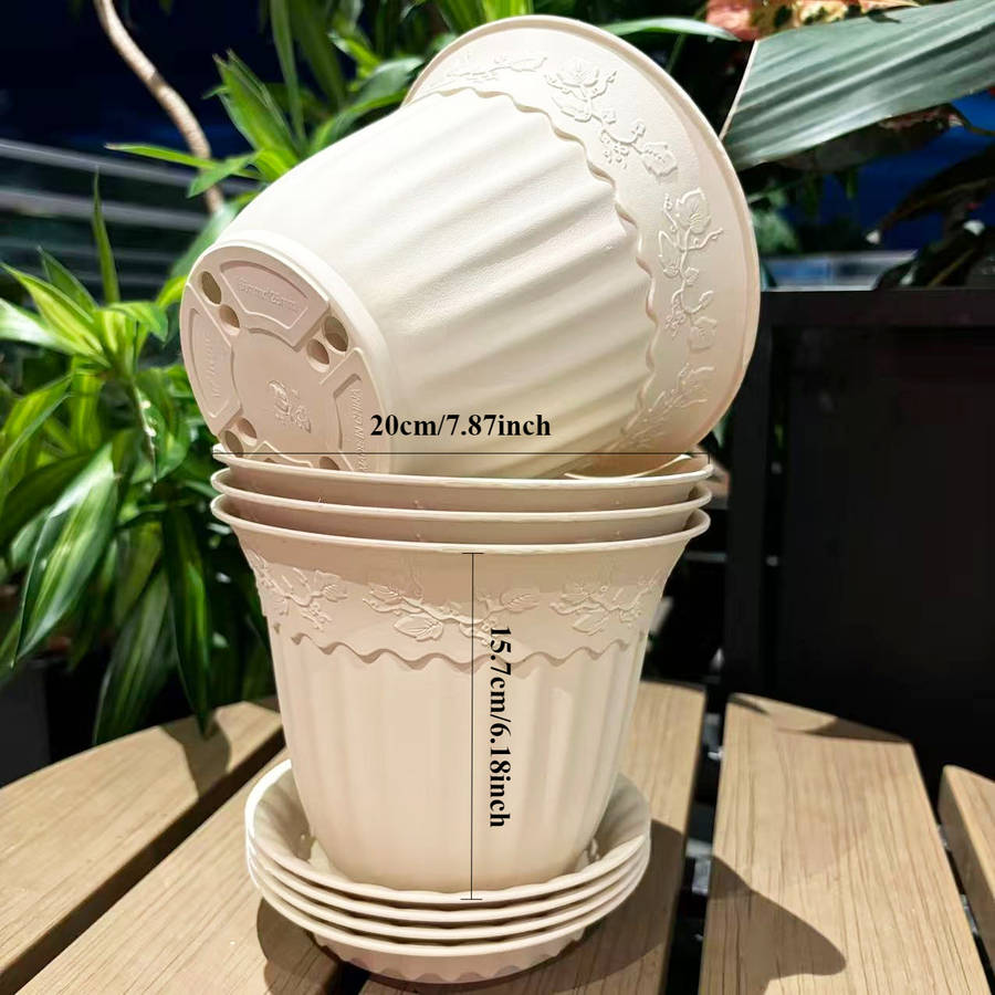 Flowerpot Size 20.32 Cm Pot Plus Tray Quantitymilan Yellow 4Pack