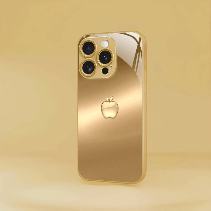 1Pc Golden For iPhone XR Golden Apple Pattern Phone Case