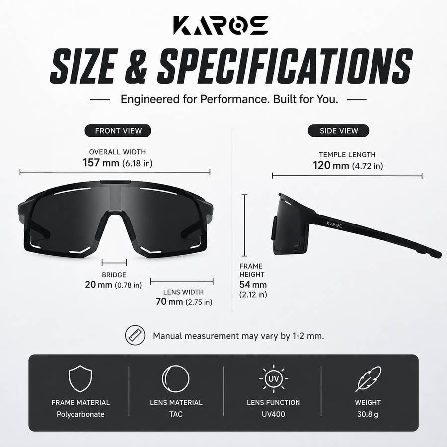 Cycling Glasses Color Black Frame Transparent Lens