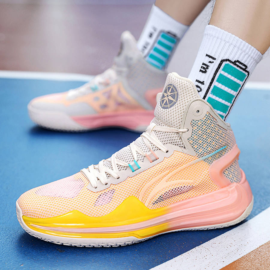Basketball Shoes Color Fluorescent Milky Yellow Sizeuk 6
