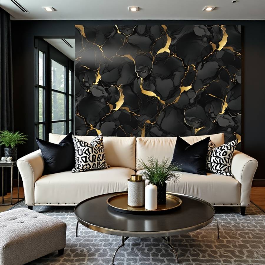 Floor Stickers Color Black Gilt Size 40X1000Cm Is 15.7X394In