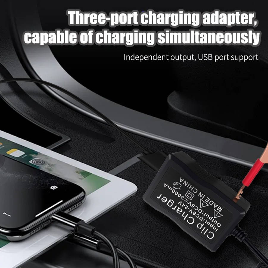 Versatile 1Pc 8V12V24V Alligator Clip Charger Battery Converter Power For Home