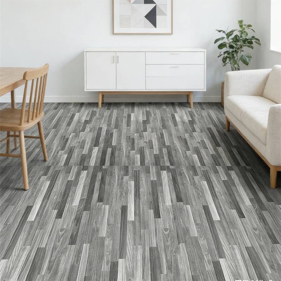 Self Adhesive Floor Stickers Parquet Light Gray 40Cm*500Cm