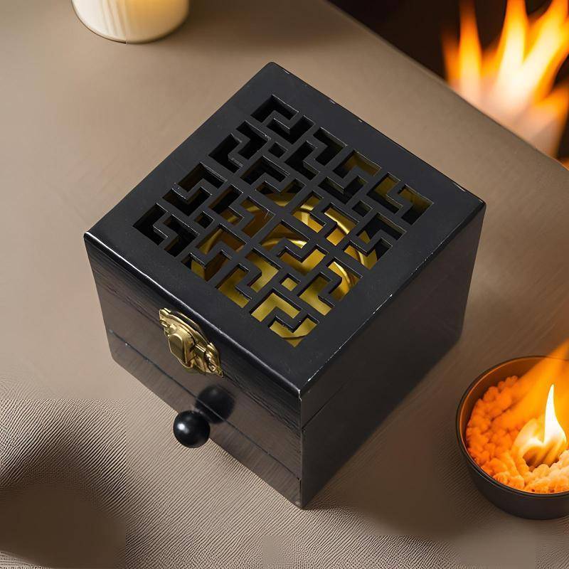 Incense Burner Color  Black Material Wood