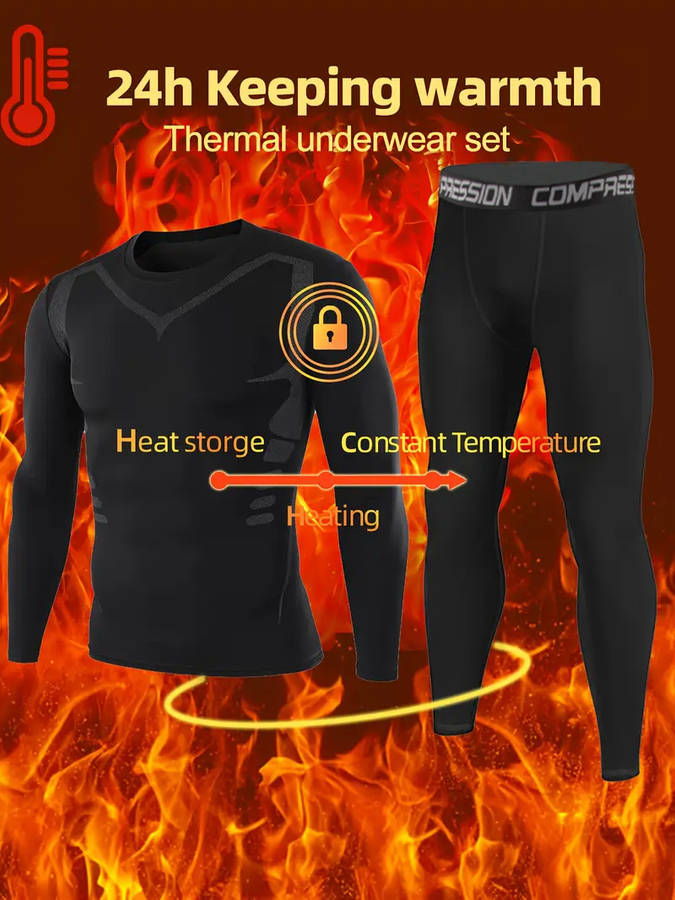 Thermal Underwear Color Black Sizexxl