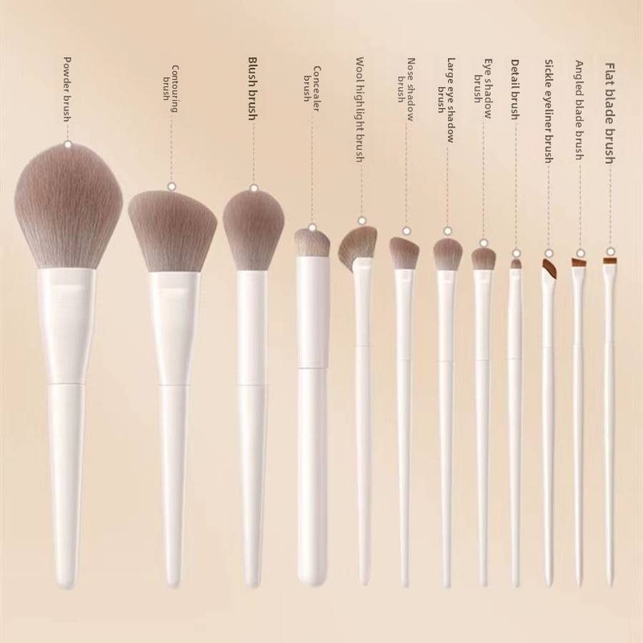 Makeup Brush Set Color Large Cloud Porcelain 12 Brush Set
