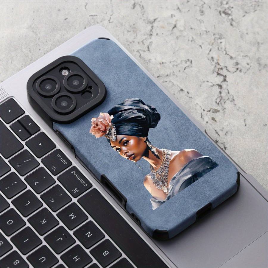 1Pc Blue For iPhone 13 African Queen Phone Case