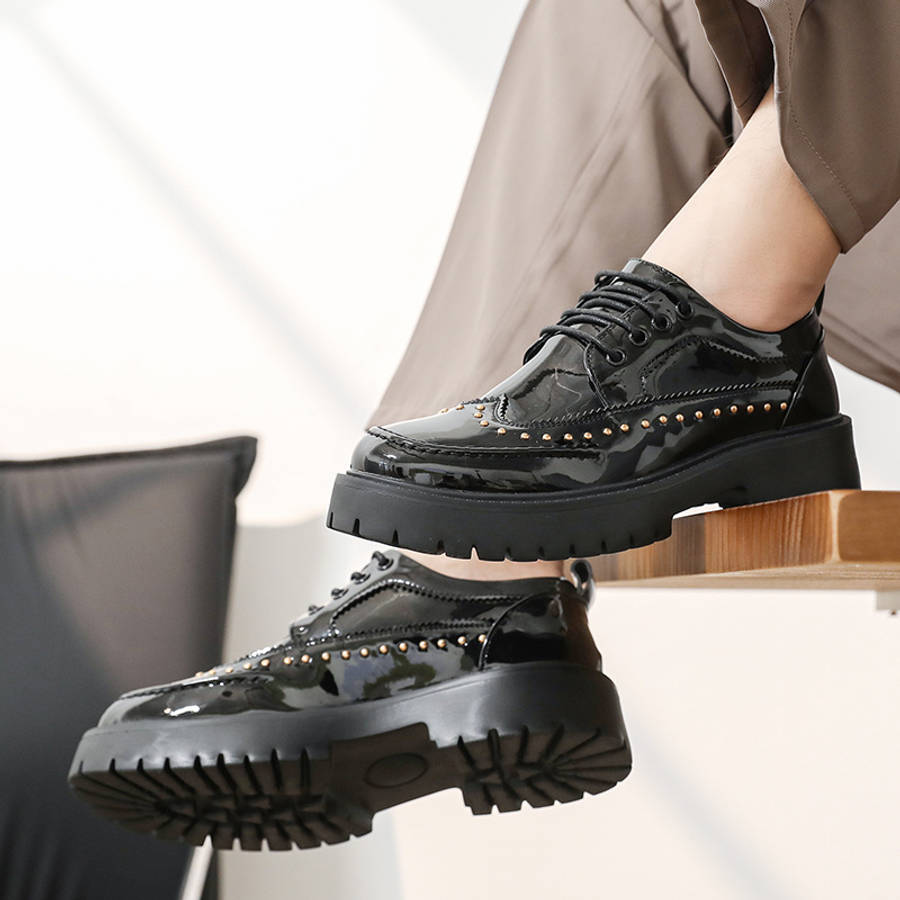 Mens Leather Shoes Color Black Sizeuk 8