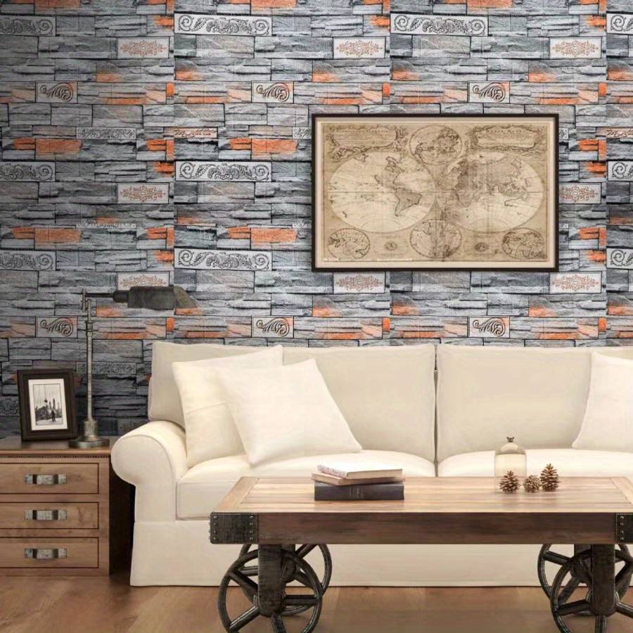 10PCS Industrial Textured Mosaic Tile Stickers Self Adhesive Metal Aluminum