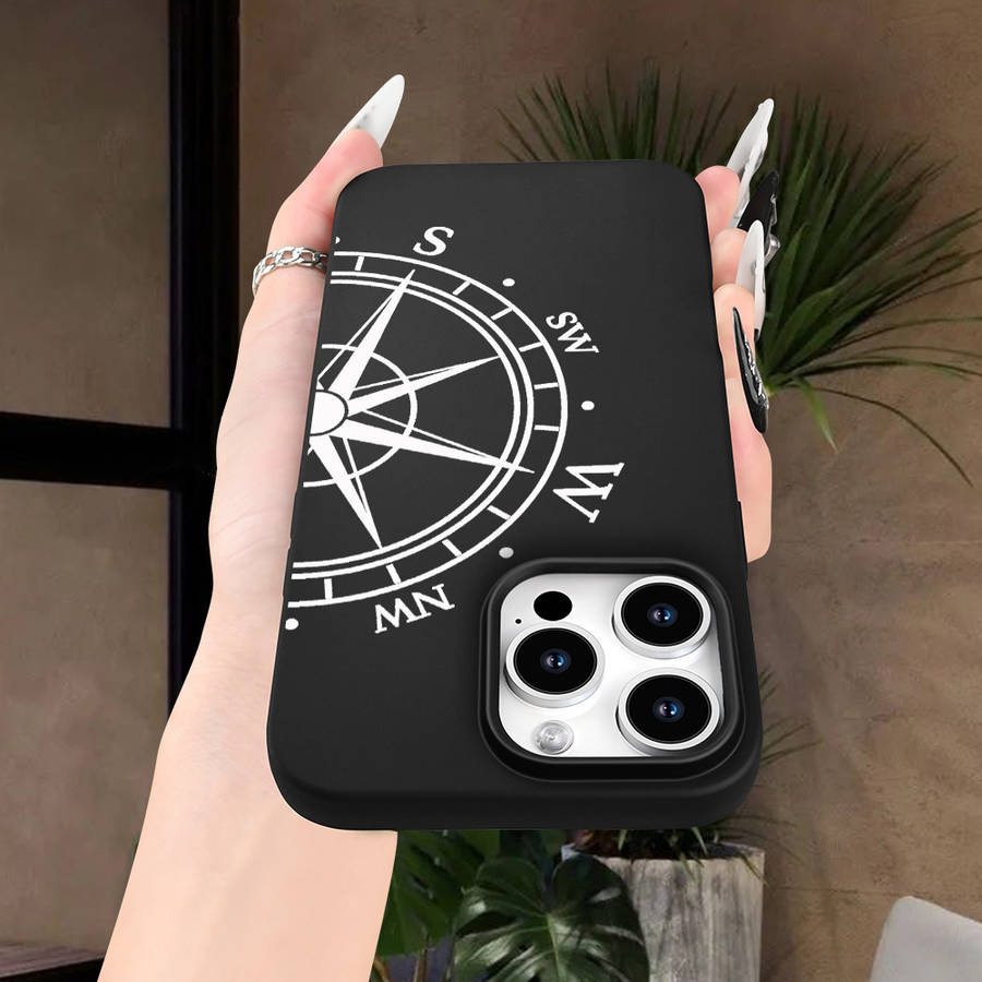 1Pc Black For iPhone 8 Guide Pattern Phone Case