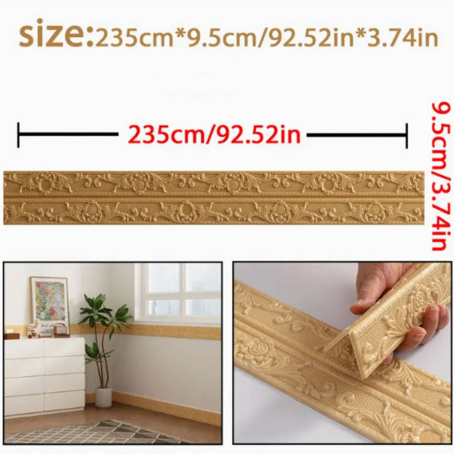 Skirting Board Fdjs6Pcs Size 235.0Cm X 9.5Cm 6 Rolls