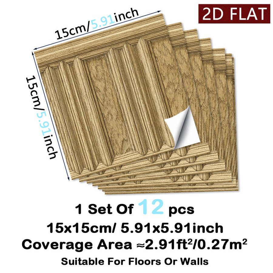 Self Adhesive Floor Stickers 5.91X5.91Inch15X15Cm 12Pcs