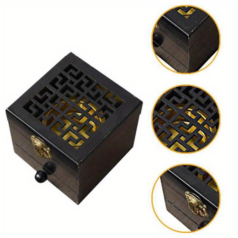 Incense Burner Color  Black Material Wood