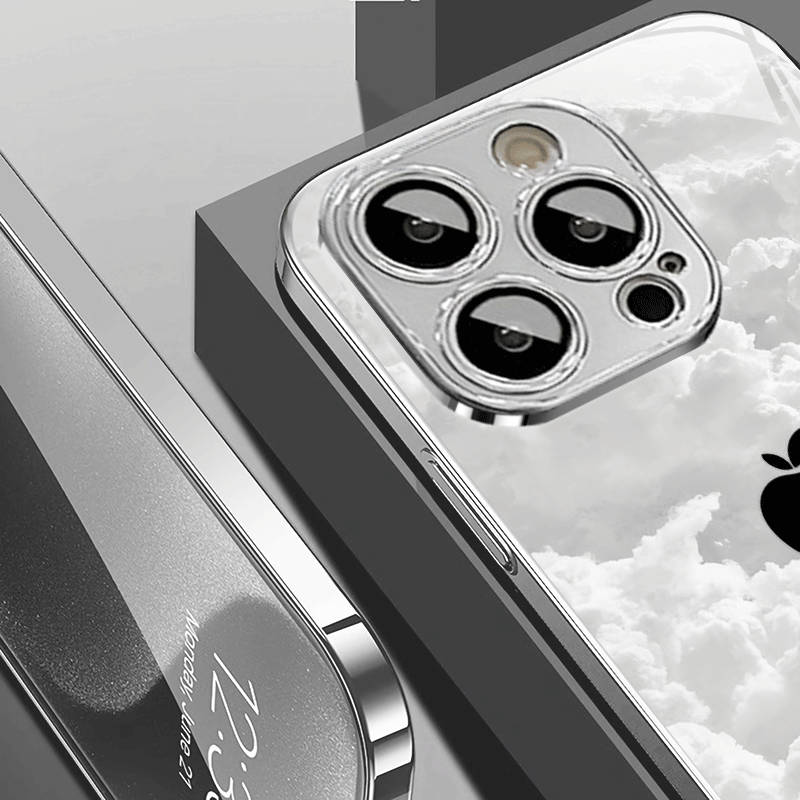 1Pc Silvery For iPhone XR White Cloud Apple Design Phone Case