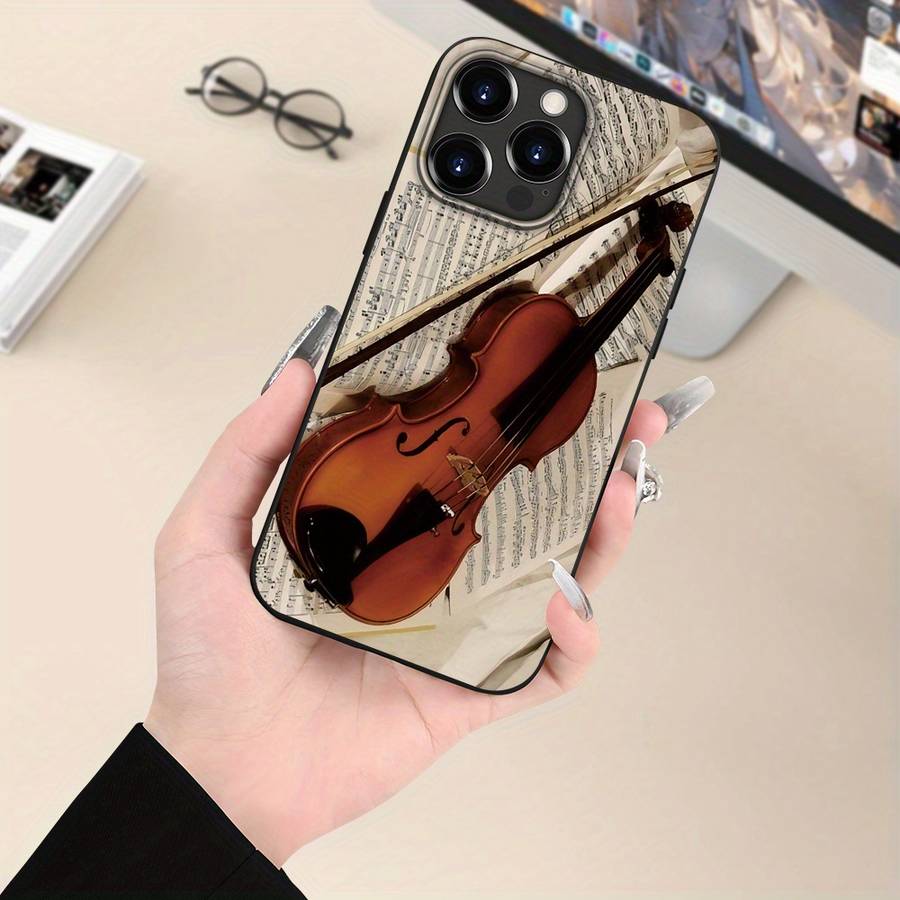 1Pc Black For iPhone 12 Instrument Guitar Phone Case