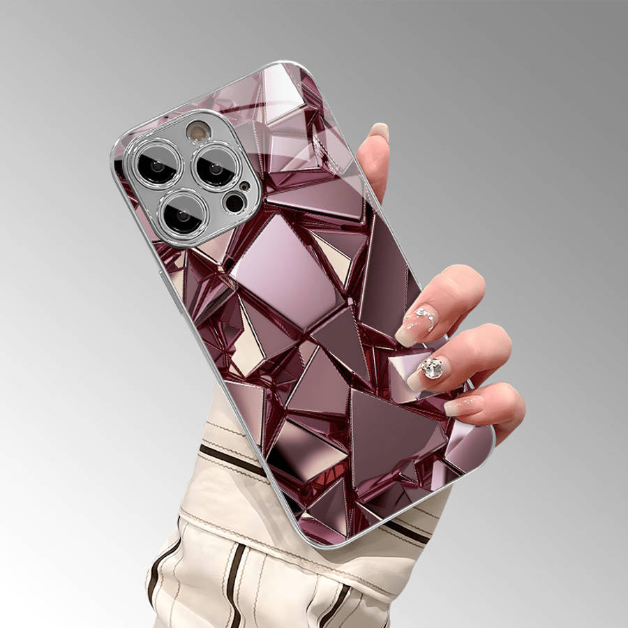 1Pc Mixed Color  For iPhone XS Rose Golden Shimmering Phone Case